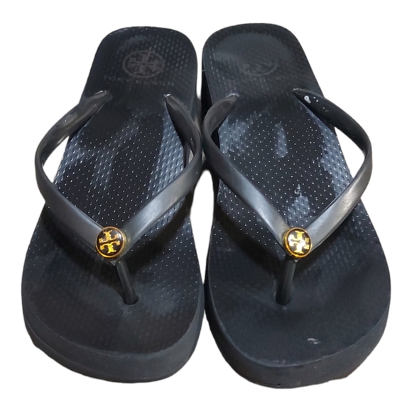Tory Burch Women's Wedge Flip Flops Size 6 - Picture 2 of 7
